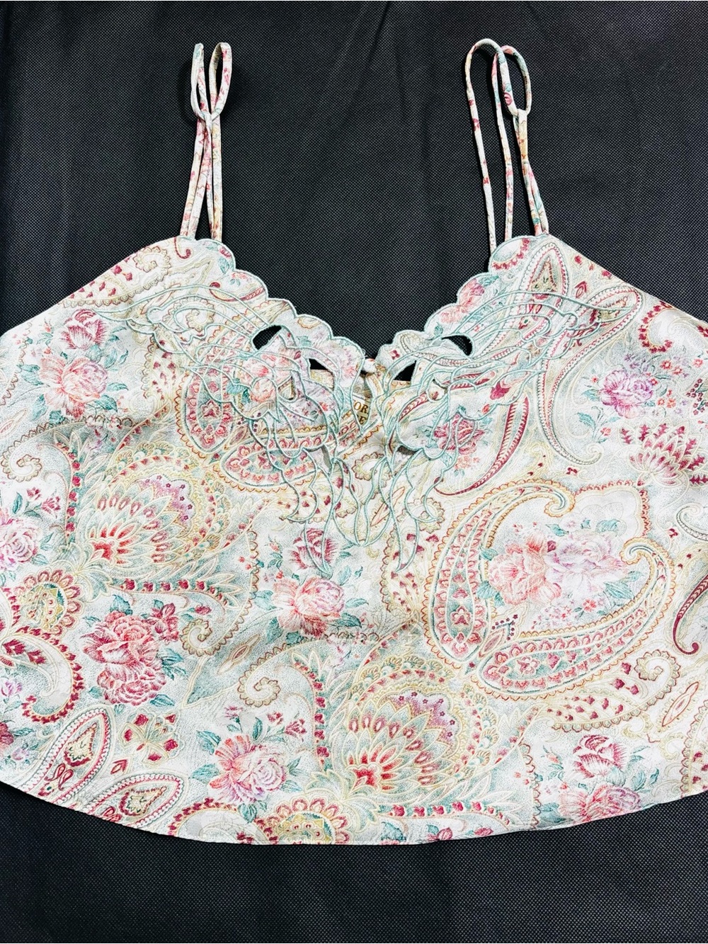 Vintage Victoria’s Secret Embroidered Camisole Paisley Satin Feel Size Small